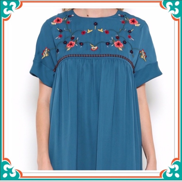 Babydoll Embroidered Boho Dress (only 1 left) - Picture 4 of 5